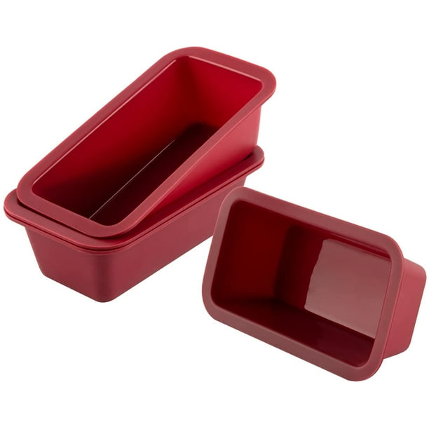 Silicone Mini Loaf Pan Set of 4 NonStick Easy Release Rectangle