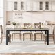 thumbnail image 3 of Yeshouse Mesa de comedor Industrial para 6-8 personas, mesa de cocina de madera de 78,7 "de largo con estructura de Metal resistente, 3 of 7