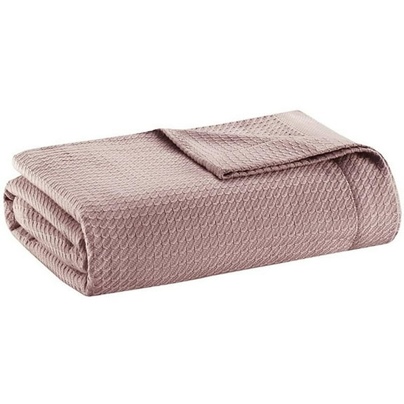 Pemberly Row 100 Percent Egyptian Cotton Solid Blanket in Rose Pink