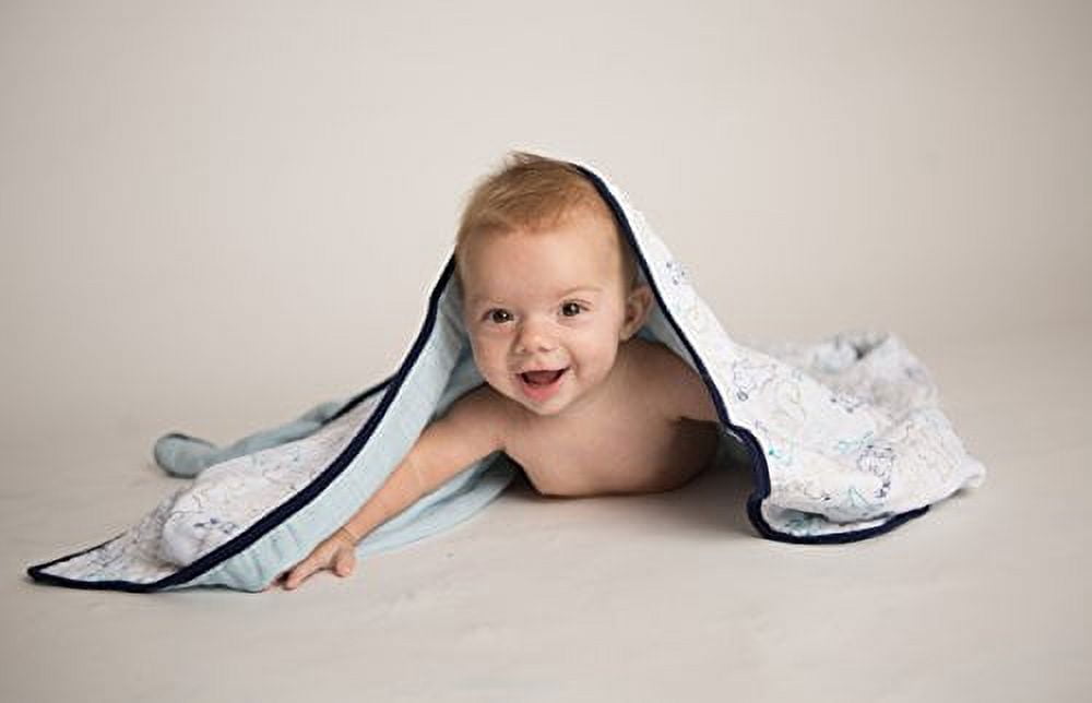 Hudson Baby Infant Boy Cotton Muslin Swaddle Blankets, Moose, One Size