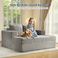 thumbnail image 5 of Bonzy Home Cloud Chaise Lounge - Oversized Indoor Sofa Bed Chair & Boneless Chaise for Living Room (Gray Corduroy), 5 of 9