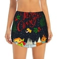 thumbnail image 2 of Sigee Merry Christmas Elk for Women's Athletic Shorts High Waisted Running Shorts Pocket Sporty Short Gym Elastic Workout ShortsX-Large, 2 of 9