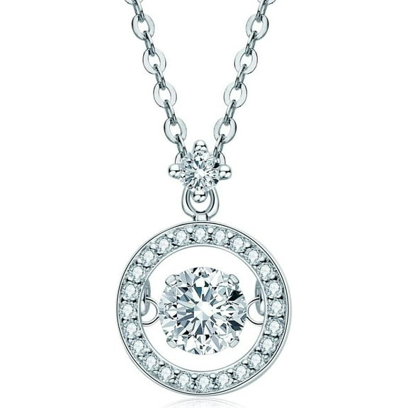 Leander Moissanite Necklace for Women, 1CT, 2CT, 3CT, 4CT Solitaire Moissanite Pendant Necklace, D-E Color with GRA Certificate, 925 Sterling Silver with 18K Gold Plating, Mother Mom Wife Girlfriend Gifts with Jewelry Box Packed
