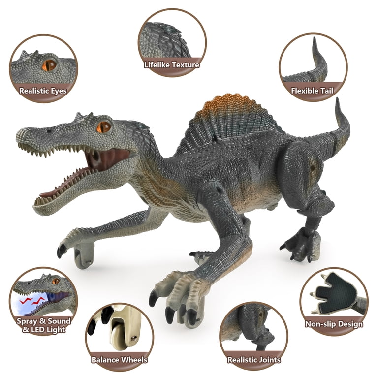 Richgv　DINOSAUR LEADER richgv Remote Control Dinosaur Toy for Kids with Spray Sound Light