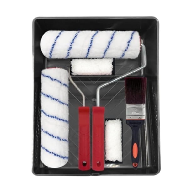 Kit de rodillo de pintura, cubierta de rodillo con marco y bandeja, pincel para pintar para proyectos de estarcido más pequeños, aplicación de pintura Azul