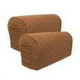 thumbnail image 2 of Stretch Armrest Covers Anti-Slip Sofa Protector + 1 Pocket (2pcs in a set) COFFEE, 2 of 11