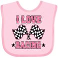 thumbnail image 3 of Inktastic I Love Racing Rally Flags Girls Girls Baby Bib, 3 of 4
