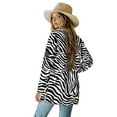 thumbnail image 3 of SCRAWLGOD Zebra Print Dressy Cardigans for Women Trendy Lightweight Graphic Sweatshirt Size M Long Sleeve Womens Sweater Jackets Casual Elastic Long Printed Cardigan Women Party, 3 of 7