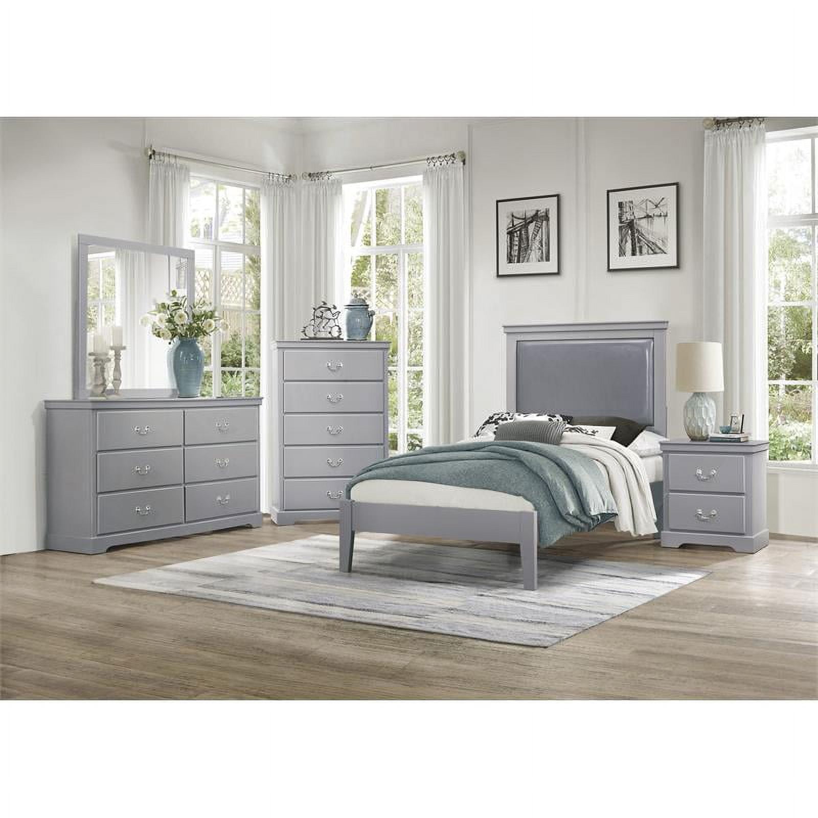 Lexicon Seabright 2-Drawers Traditional Wood Nightstand in Gray