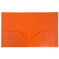 thumbnail image 2 of JAM Paper Heavy Duty Plastic 2 Pocket Extra Tough School Folders, Orange, Bulk 144/Box, 2 of 5