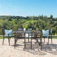 thumbnail image 2 of Afuera Living Contemporary 7 Piece Outdoor Aluminum Dining Set in Bronze, 2 of 36