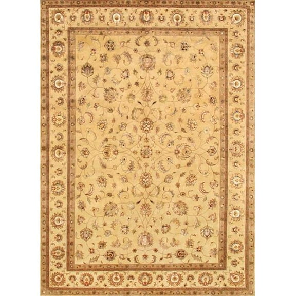 Pasargad Home Agra Hand-Knotted Silk & Wool Area Rug 9' 0" X 12' 2" Ivory