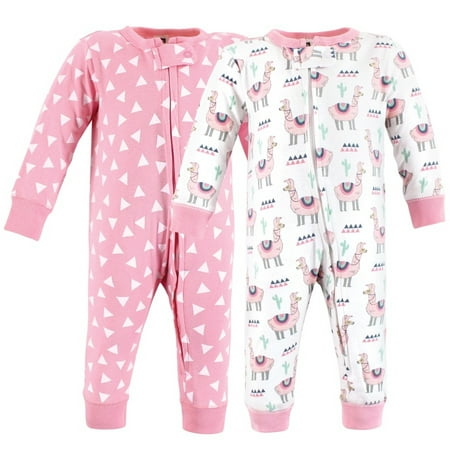 

Hudson Baby Infant Girl Cotton Sleep and Play Llama 3-6 Months