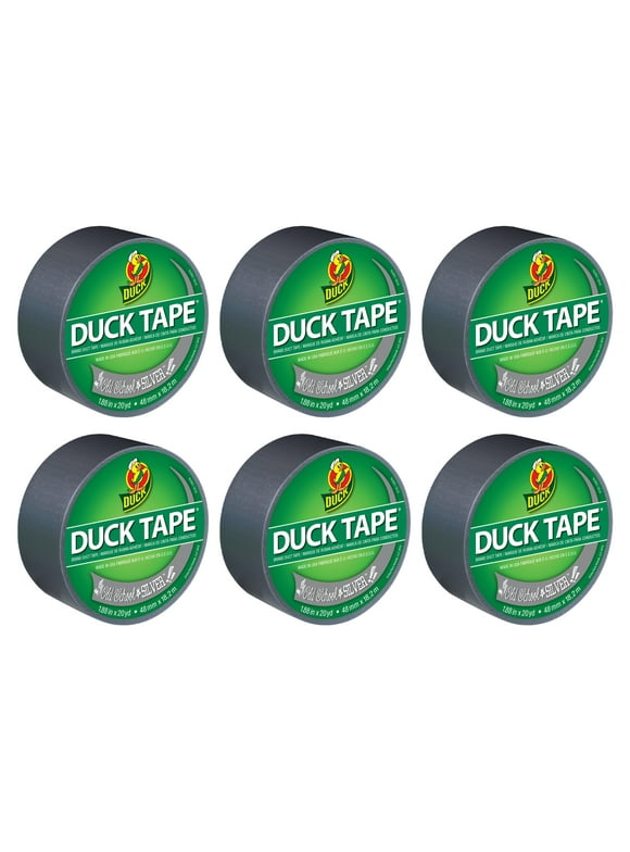 Color Duck Tape Brand Duct Tape - Old School Silver, 1.88 in. x 20 yd., 6 Pack