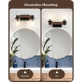 thumbnail image 6 of EDISHINE Industrial Bathroom Light Fixtures Metal Frame with Clear Glass Lamp Shade,2 Lights over the Mirror Bathroom Lights, 6 of 9
