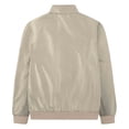 thumbnail image 2 of Men's Lightweight Bomber Windbreaker Jacket Casual Stylish Fall Spring Coat Khaki Size L, 2 of 6