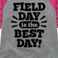 thumbnail image 3 of Instant Message - Field Day Is The Best Day - Toddler And Youth Girls Raglan Graphic T-Shirt, 3 of 6