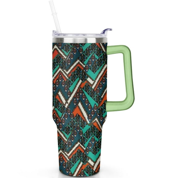 Fashion 40 oz Tumbler with Handle Fashion Theme 40oz Tumbler SpillProof Lid Straw Double Insulated Travel Coffee Cup Gifts for Fashion Lovers