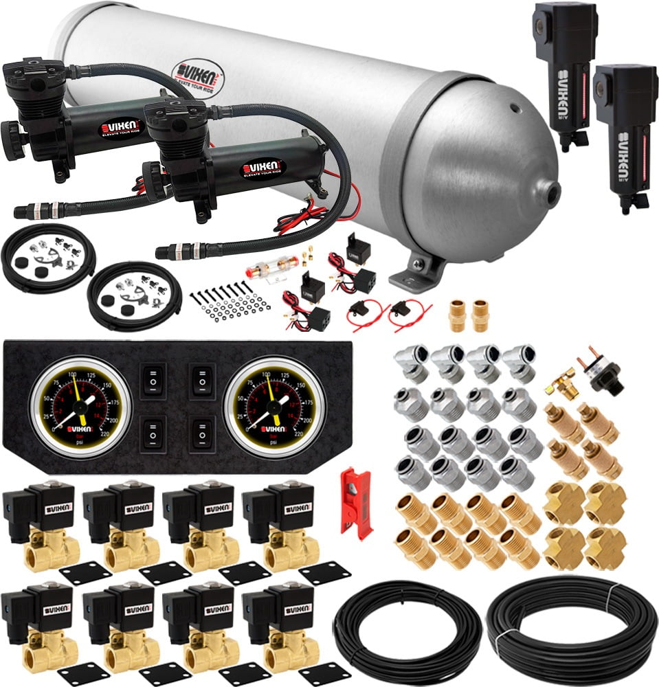 Vixen Air Suspension Kit for Truck/Car Bag/Air Ride/Spring. On Board System Dual 200psi
