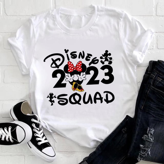 Disney Trip Clothes Mickey Print T-shirts Aesthetic Harajuku Disnryland Vacation Women's Clothing 2023 Trend Tops Family T ShirtKids-6T(1pc) Gao Jinjia LED