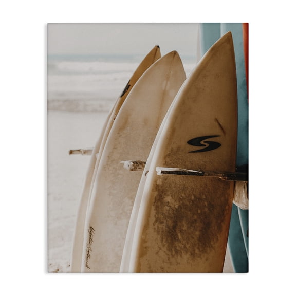 Stupell Industries Lined Up Surfboards Sports Photography Wrapped Canvas Art Print Wall Art, 16 x 20