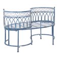 thumbnail image 5 of SAFAVIEH Lara Outdoor Patio Kissing Garden Bench, Antique Blue, 5 of 9
