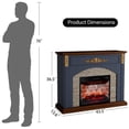 thumbnail image 3 of BOSHIRO 44 Inch Electric Fireplace with Mantel, Blue Wooden Surround with Gold Accents, 23" Red Brick Insert, Remote & Touch Control, Heats 400 Sq Ft, 3 of 8
