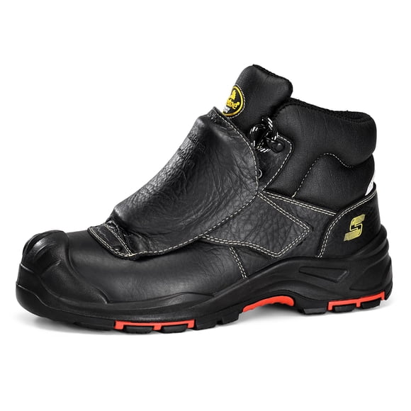 SAFETOE Welding Boots for Men Composite Toe Safety Boots with Metatarsal Protection Fire Resistant Welding Boot 300℃ Heat Resistant Welder Worki