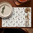 thumbnail image 4 of Green Cow Flower Pattern Summer Placemats Table Placemats Set Of 6-Linen Kitchen Washable Placemats Table Mats 11.8"x17.7" Non-Slip Heat Resistant, 4 of 5