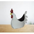 thumbnail image 5 of Zeckos Rustic White Finish Metal Rooster Planter - Indoor/Outdoor Decorative Flower Pot for Home and Garden - 15.5 Inches Long - Farmhouse Style Accent Piece, 5 of 11