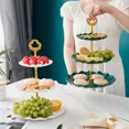 thumbnail image 2 of European Three-layer Cake Stand Wedding Party Dessert Table Candy Fruit Plate Cake Self-help Display Home Table Decoration Trays Red, 2 of 5