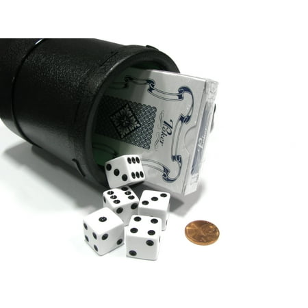 Die Cutter Playing Cards Koplow Games Heavy Duty Dice Cup w Twist Off Cover 5pc 16mm White Die & Playing Cards Travel #13433 ()