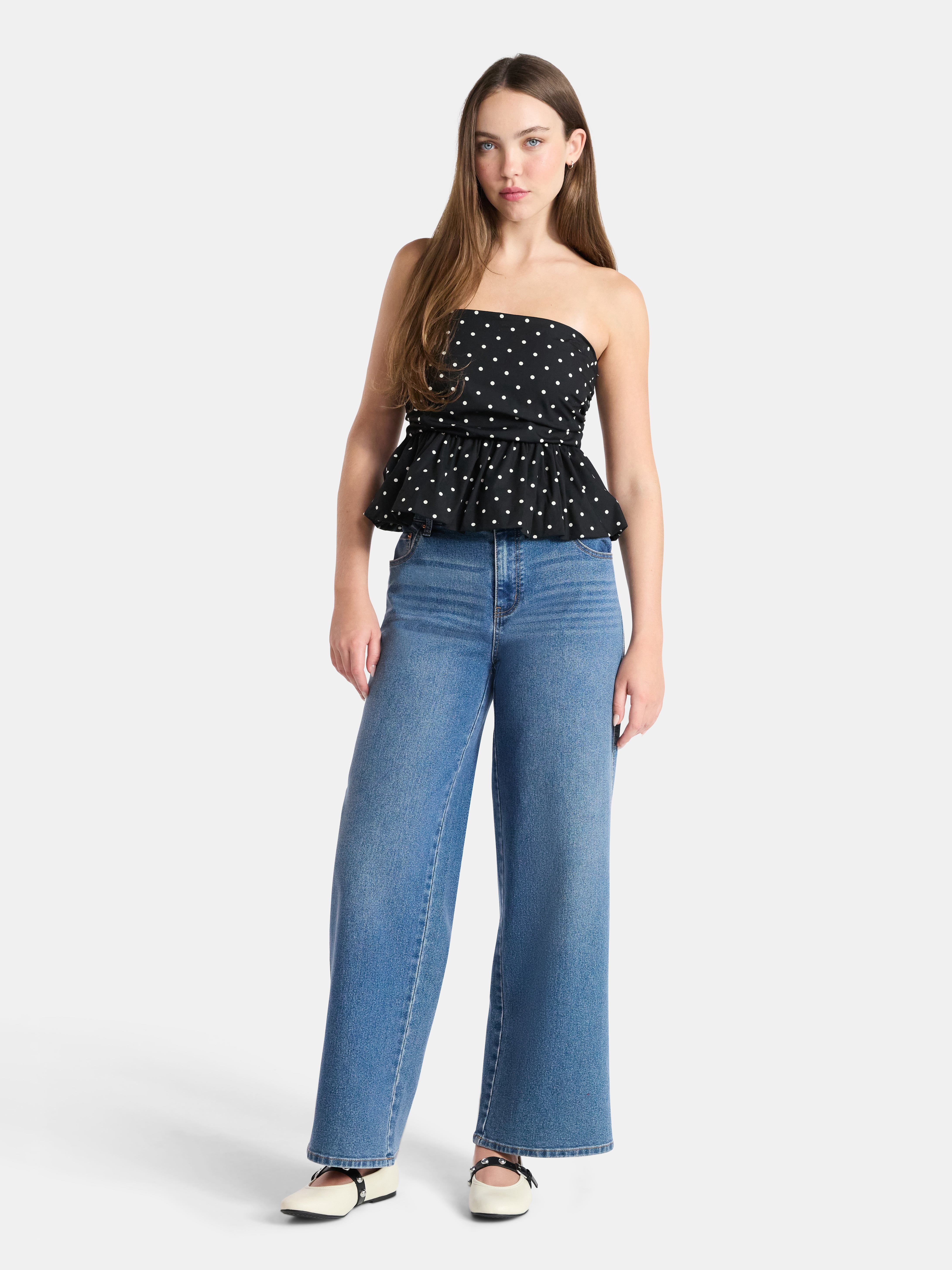 No Boundaries Cotton Strapless Bubble Top, Women's