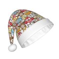 thumbnail image 2 of Fuzoiu Cartoon Owls 1 Print Santa Hat Christmas Hat for Adults,Santa Hats with Pompom, Unisex Xmas Holiday Hat for Christmas New Year Festive Party Supplies, 2 of 6