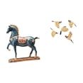 thumbnail image 1 of Figura de caballo, escultura de animal, pájaro de madera coleccionable, arte de pared, pájaros voladores de madera, decoración de pared, material de r, 1 of 8