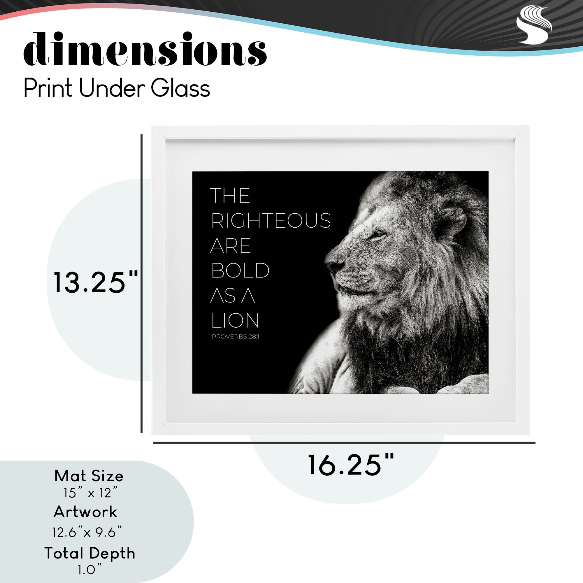 Stupell Industries The Righteous Bold As A Lion White Framed Print Under Glass, design by Shelley Lake