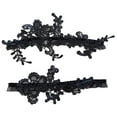 thumbnail image 4 of simhoa 2Pcs Bridal Garters Wedding Garter Set Costume Thigh Rings Elastic Hand Sewn Leg black, 4 of 7