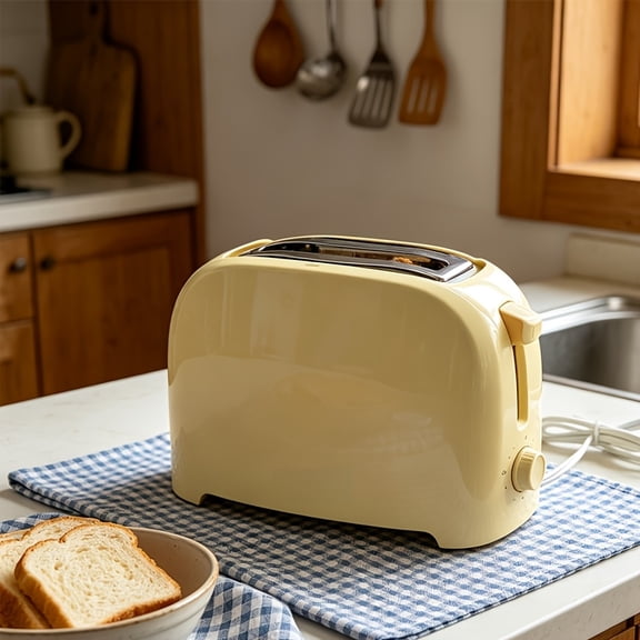 2‑Slice Toaster, Compact Electric Bread Toaster with 6 Adjustable Toast Shade Settings, Wide Slots, Removable Crumb Tray, 750‑1000W, 120V Kitchen Breakfast Appliance