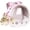 Flower Print, variant on Guinea Pigs Bed Small Animal Bedding Donut-Shaped Burrowing Pet Bed Soft and Warm Hideaway with Spandex and Fleece Bottoms Cozy Carrier, Cage Accessories