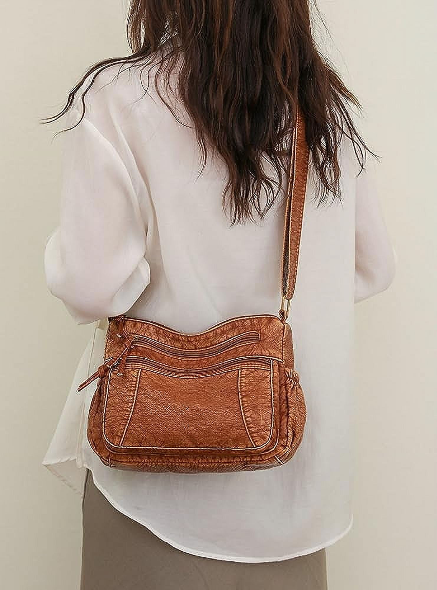 Leather Hobo Bag Women Retro Denim Bag Large Crossbody Shoulder Bag Casual Handbag Purse