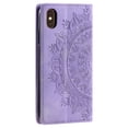thumbnail image 3 of Case for iPhone XS Max Wallet Case for Women Girls with Credit Card Holder, Embossed Flower Pattern Magnetic Flip PU Leather Purse Shockproof Protective Phone Cover for iPhone XS Max, Purple, 3 of 10