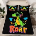 thumbnail image 2 of Castle Fairy Cute Dino Queen Sheet Sets,Jungle Wildlife Dinosaur Bed Set, 2 of 7