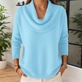 thumbnail image 2 of JIAYUE Women's Sweater Cowl Neck Solid Color Long Sleeve Pullover Soft Casual Knit For Everyday Comfort And Style Trendy Female Tops, 2 of 5