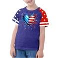 thumbnail image 2 of GERsome Unisex Kids 4th of July T-Shirts American Flag Graphic Tops Girls Crew Neck Short Sleeve USA Flag Stars Stripes Patriotic Tee, 13-14 Years, 2 of 4