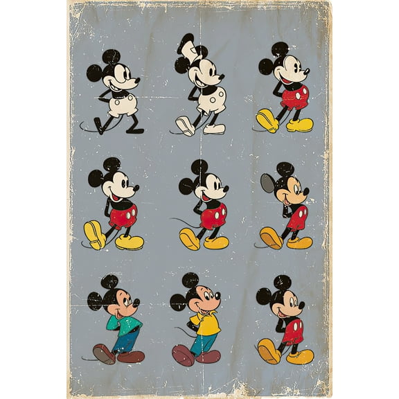 Mickey Mouse - Disney Poster / Print (The Evolution Of Mickey Mouse) (24" X 36")