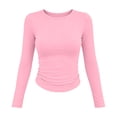 thumbnail image 2 of ByworldtasicNo Boundaries Womens Ribbed Crew Neck Long Sleeve Shirts Fitted Going Out Tops Crop Basic Tee Casual Trendy Top, 2 of 9