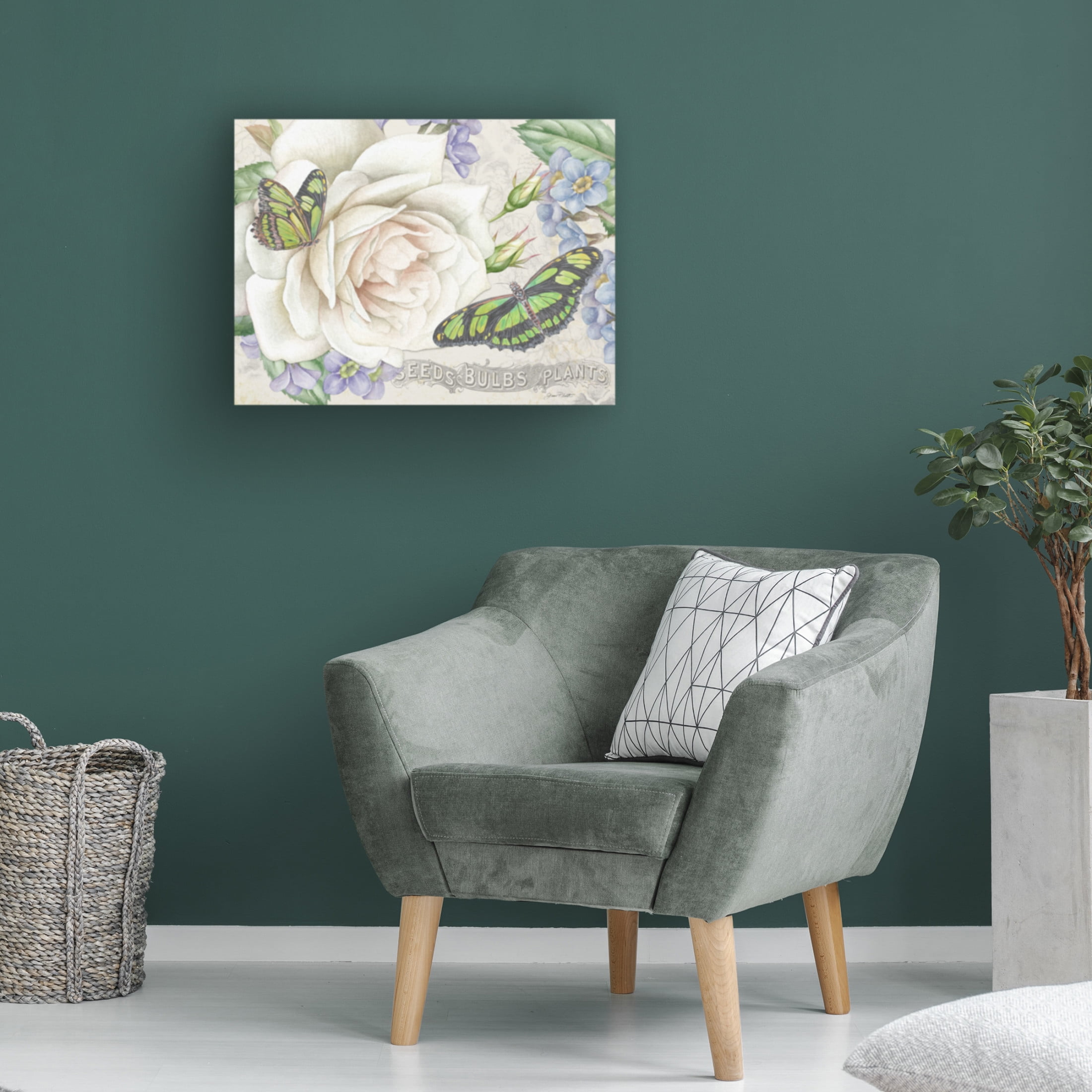 Canvas Wall Art - Jean Plout 'Rose Garden in Bloom D' Wall Art for Living Room, Bedroom, or Office Décor by Trademark Fine Art - 32 x 24 Inches
