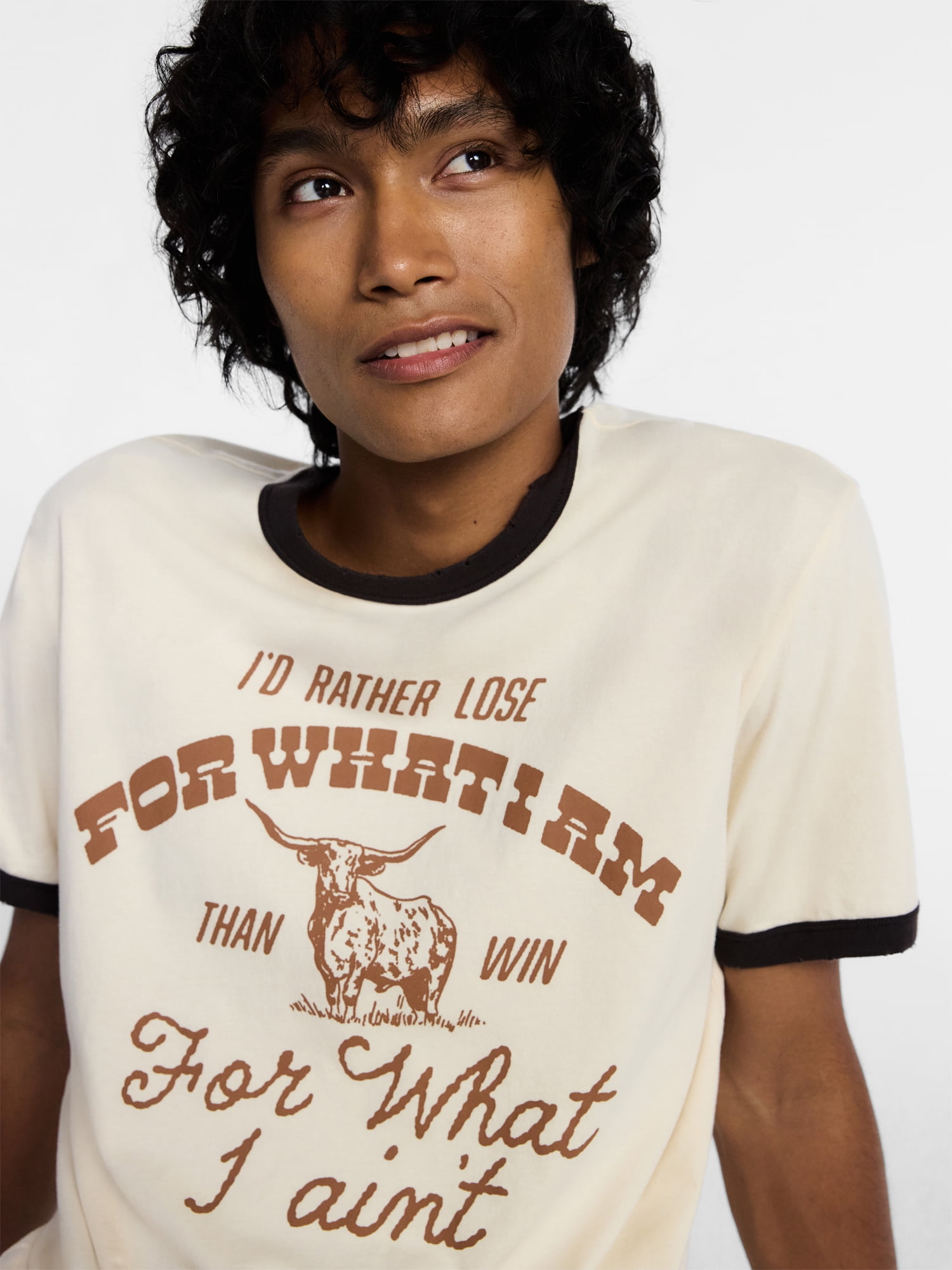 Kacey Lee Men's and Big Men's For What I Am Graphic Ringer Tee, Sizes S-2XL