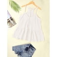 thumbnail image 4 of Blusas holgadas con tirantes finos y cuello en V estilo halter y peplum para mujer, 4 of 5