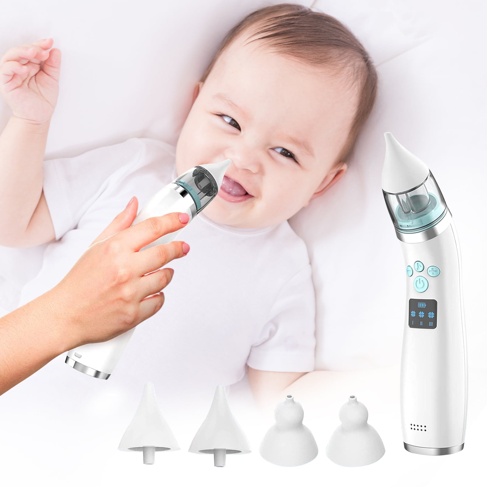 6 Levels of Suction. Booger Sucker for Toddlers and Newborns Electric Nose Suction for Baby Baby Nasal Aspirator Rechargeable Baby Nose Sucker 